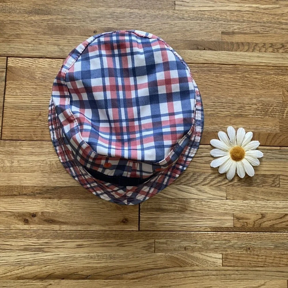 Vineyard Vines‎ for Target Kids Toddlers Red Plaid Reversible Bucket Hat S/M